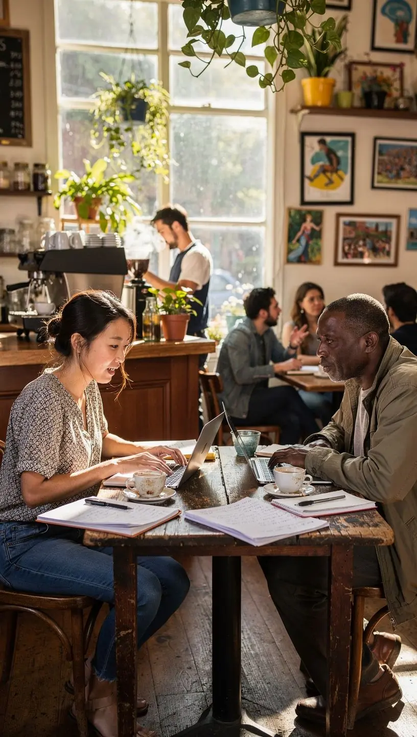 Close-up of a digital tablet displaying a map with highlighted community challenges and solutions in urban areas.